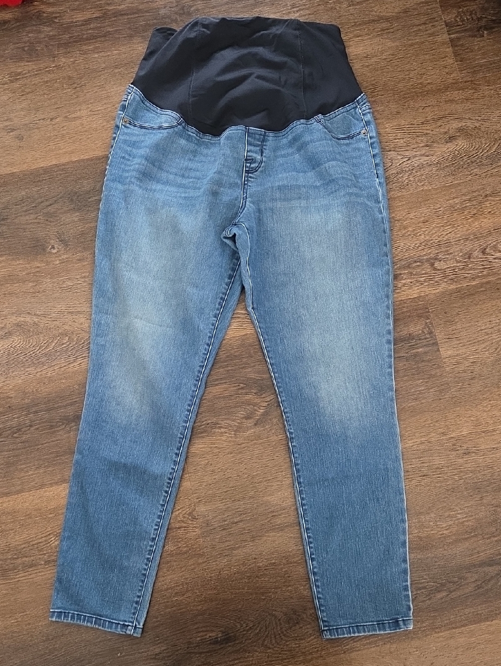 Isabel Maternity by Ingrid & Isabel Blue Skinny Jeans with Black Waist Panel